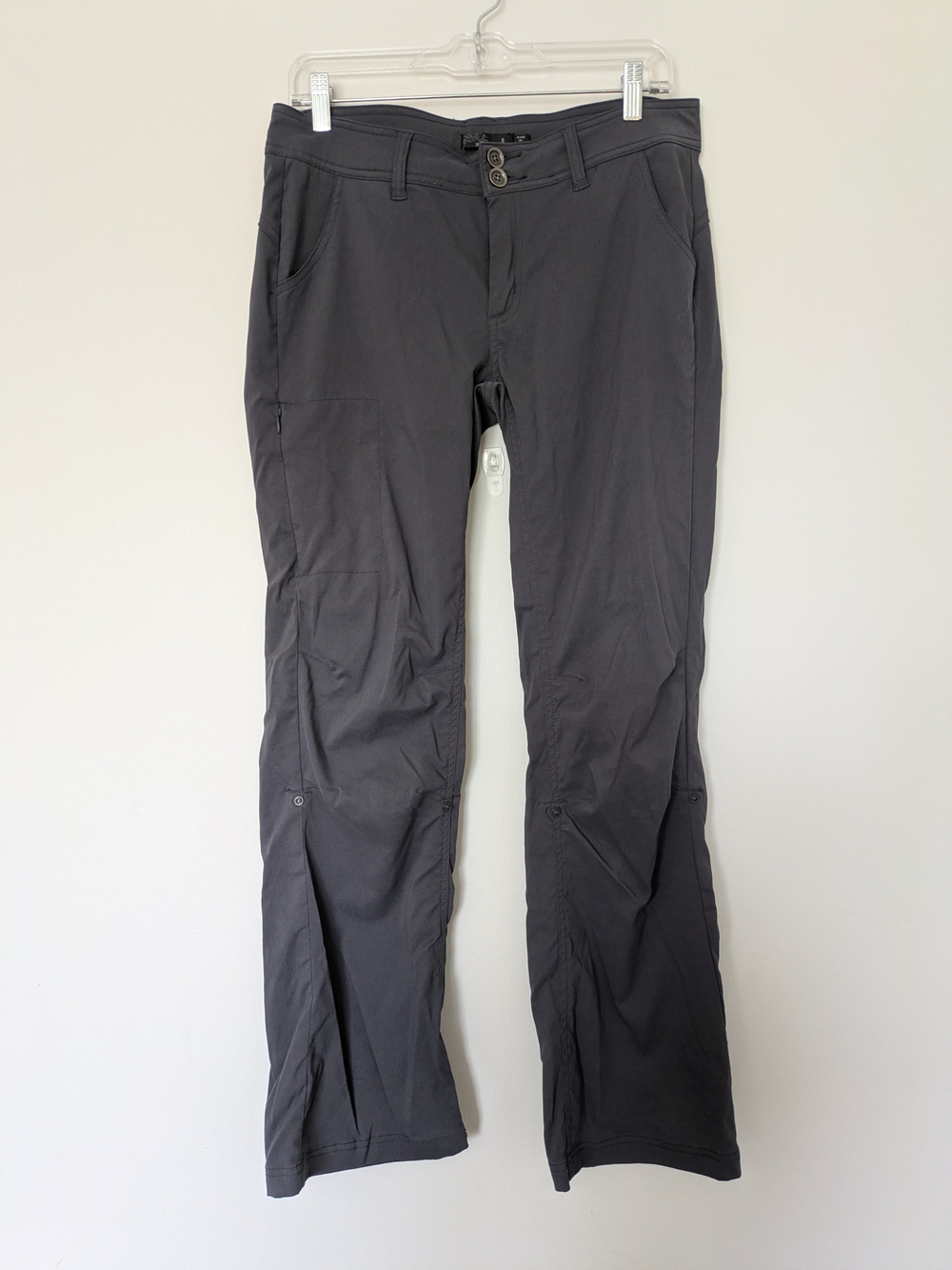 Prana Womens Charcoal Roll Up Pants Sz 8